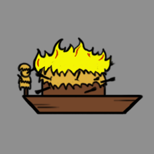 borrow arrows with thatched boat