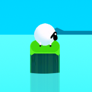 Lamb crossing the river