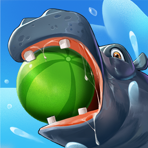 Hippo Eats Watermelon